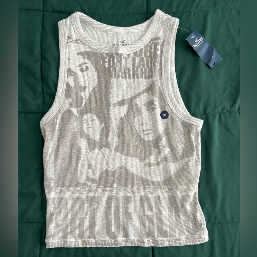 Gray graphic tank top from Hollister